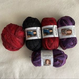 Red Purple and Black Yarn Bundle